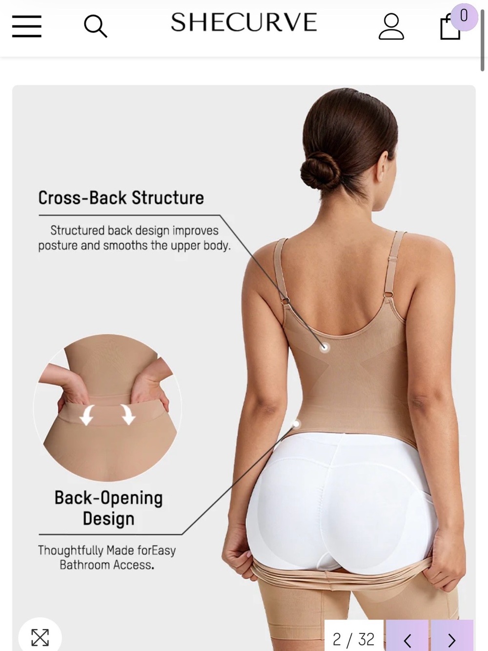 SheCurve XL Seamless Nude Shapewear Bodysuit - Picture 2 of 5